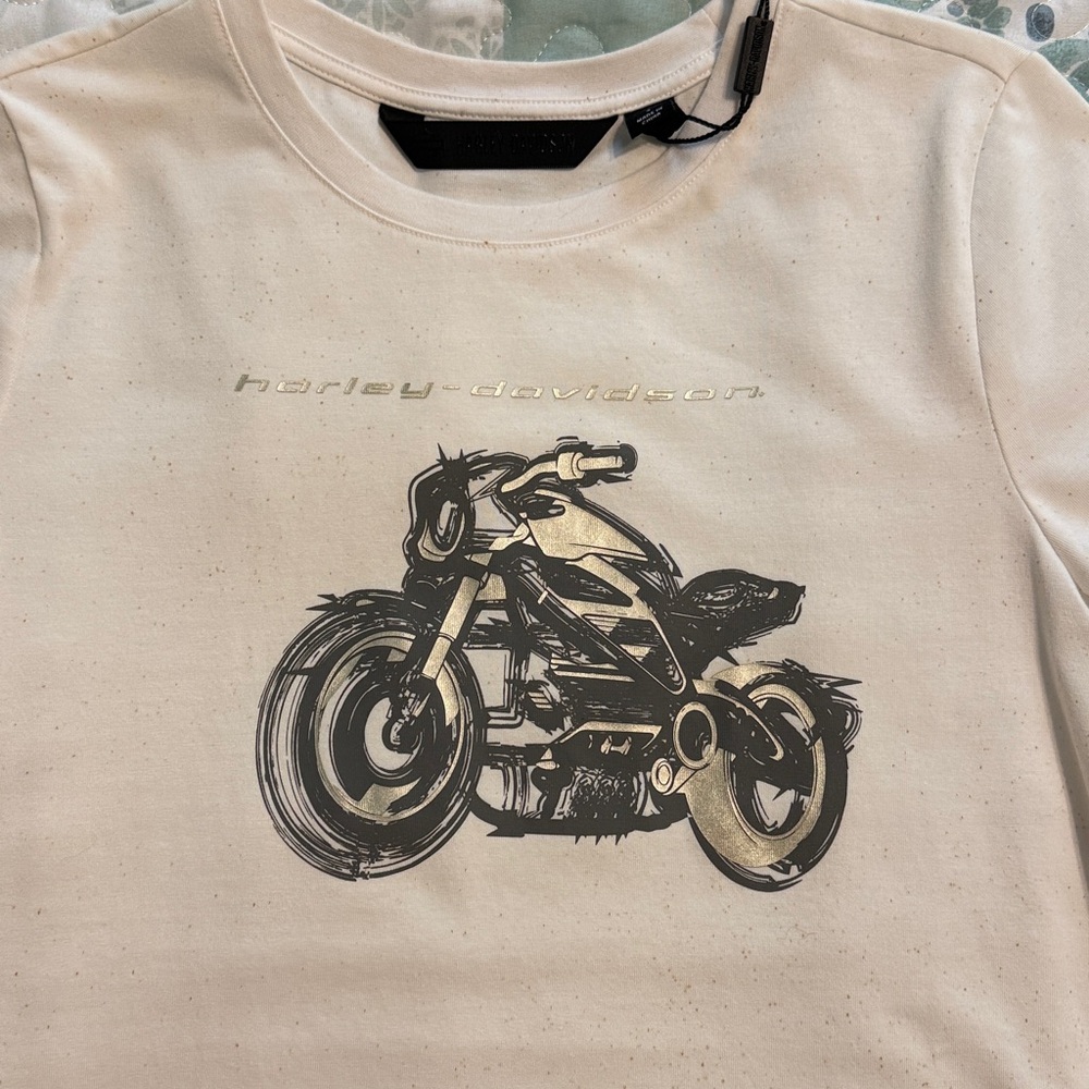Harley-Davidson Beige Motorcycle Graphic Tee
